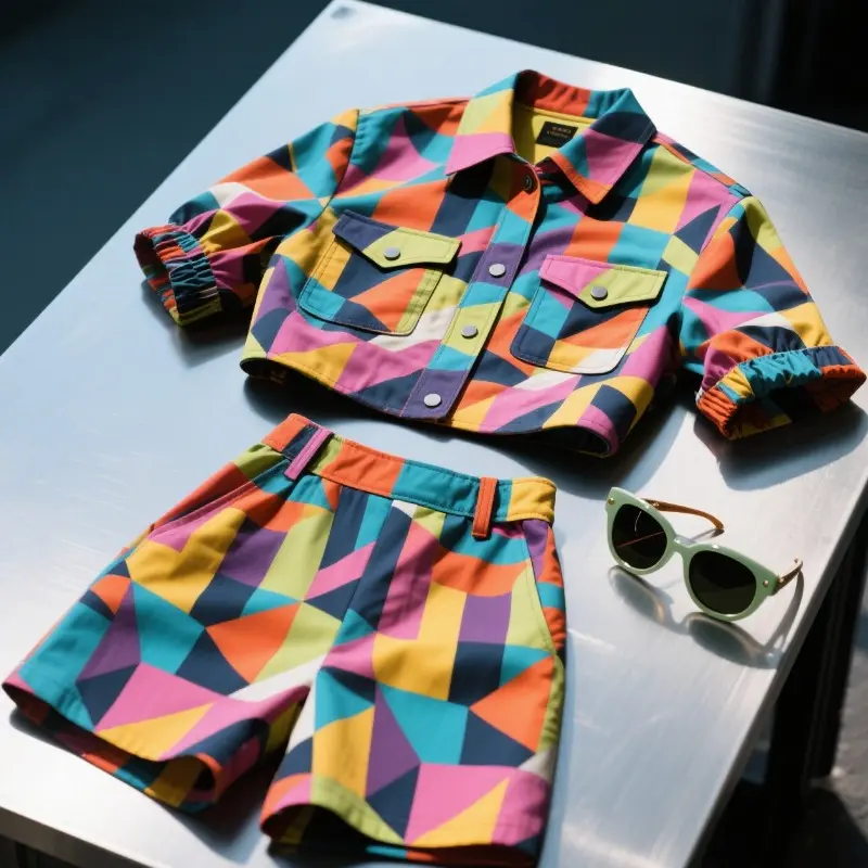 時尚印花短身外衣